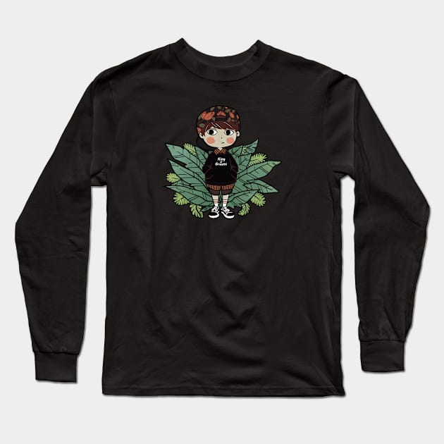 Cute Design 'King of Greens' | Handmade Digital Illustration | Chibi Character | By Atelier Serakara Long Sleeve T-Shirt by Atelier Serakara